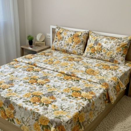 Спален комплект ранфорс Жълта Роза 3Д