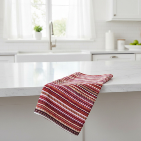 Хавлиена кърпа Райе Червена