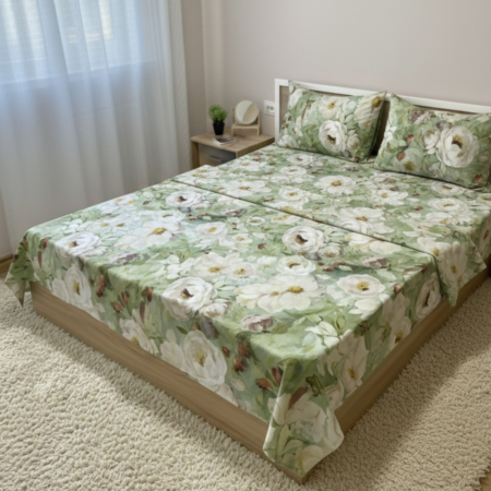 Памучен сатен Флорал Лукс