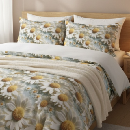 Спален комплект ранфорс - Маргаритки 5Д