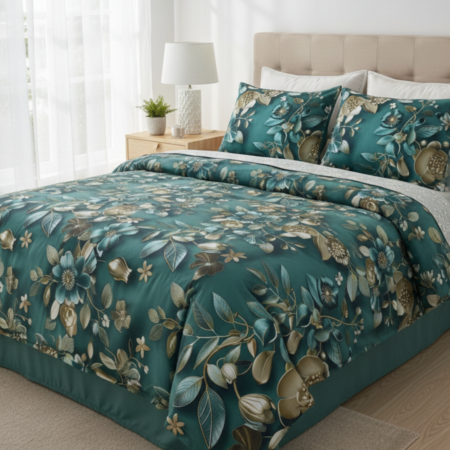 Спален комплект ранфорс - Тюркоазена Градина 5Д