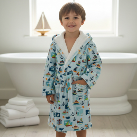 Детски халат Корабчета