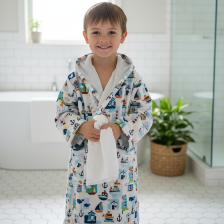 Детски халат Лодки