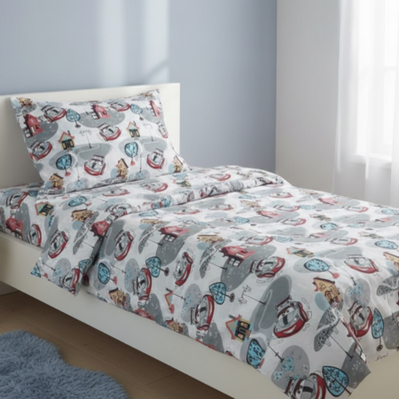 Детски Спален Комплект Ранфорс - Колички