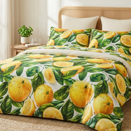 Спален комплект ранфорс - Лимони 5Д
