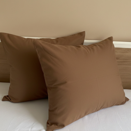 Калъфки за възглавници - Ранфорс Кафяв